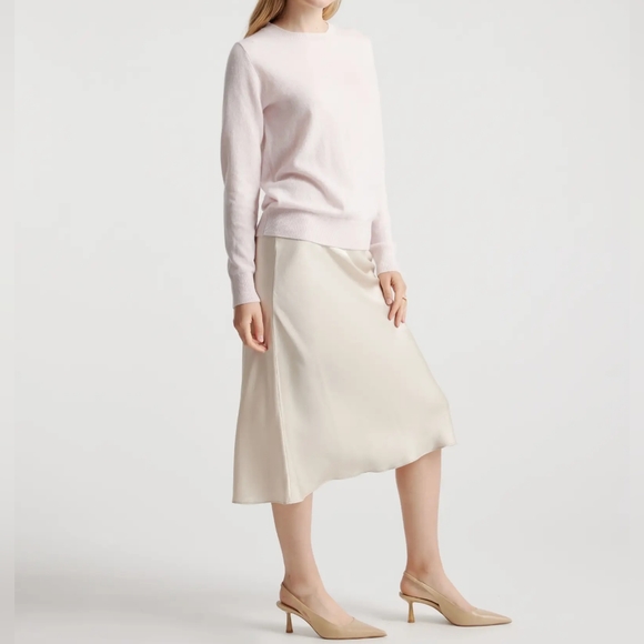 NEW Quince Mongolian Cashmere Crewneck Sweater Minimal Pink Sz XS - Picture 4 of 12